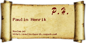 Paulin Henrik névjegykártya